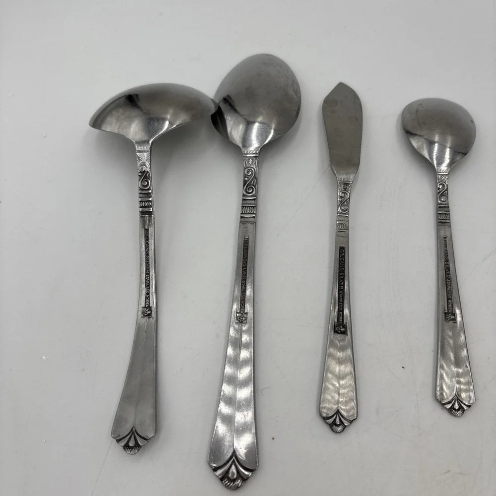Orleans Silver ORL31 Stainless Korea Silverware Set of 4 Serving Pieces